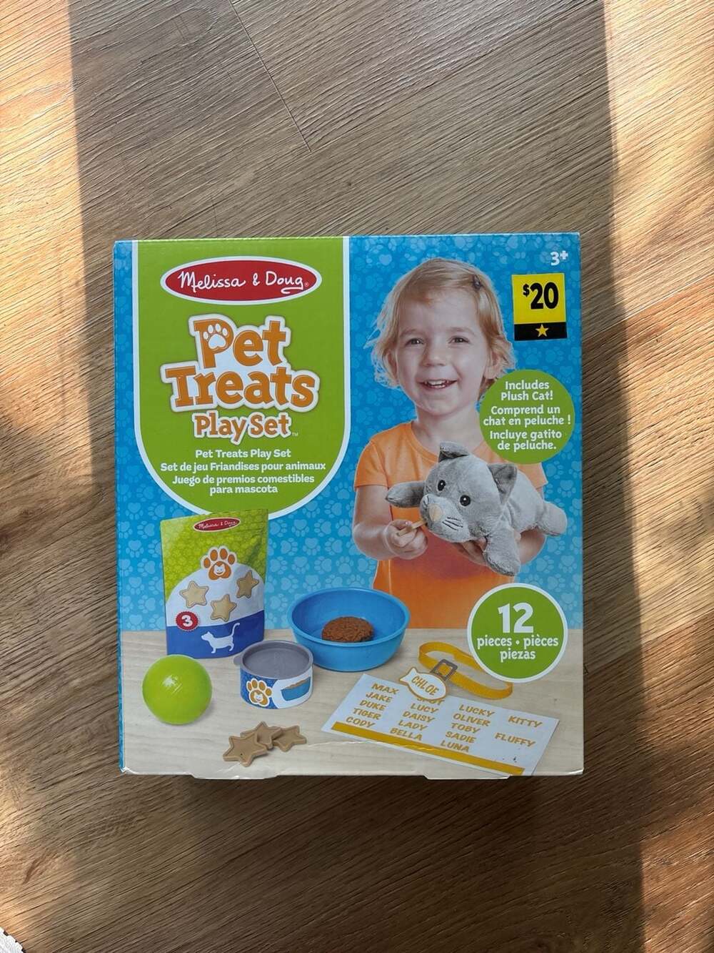 Melissa & Doug Kitten Pet Treats Play Set with Plush Cat - 12 Pieces